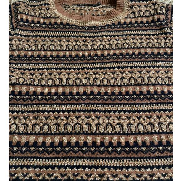 Jiffunny & Do Lurex Thread Crewneck Crop Sweater SZ 6 - Picture 5 of 7